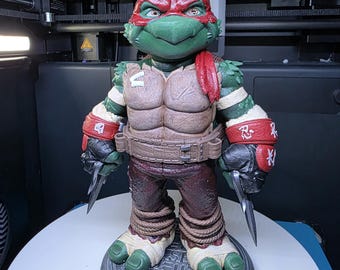 Chibi Style Raphael Turtle – Hand Painted Collectible