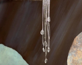 Transparent Resin Single Earring, Stainless Steel Chain, Handmade Statement Jewelry