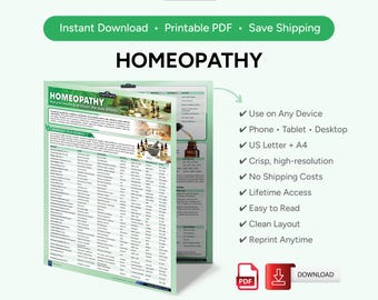 Guía rápida de homeopatía: remedios naturales, escalas de potencia - Guía rápida / PDF imprimible digital