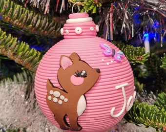 2023 Baby Deer Fawn Christmas ornament polymer clay keepsake personalized