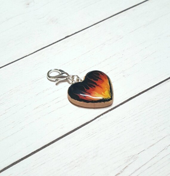 Heart On Fire Valentine Cookie Charm Miniature Food Charm Etsy