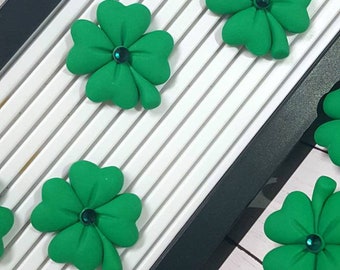 Four Leaf CLOVERS Accessories Icons for felt letterboards handmade with polymer clay Shamrock  St. Patrick's Day