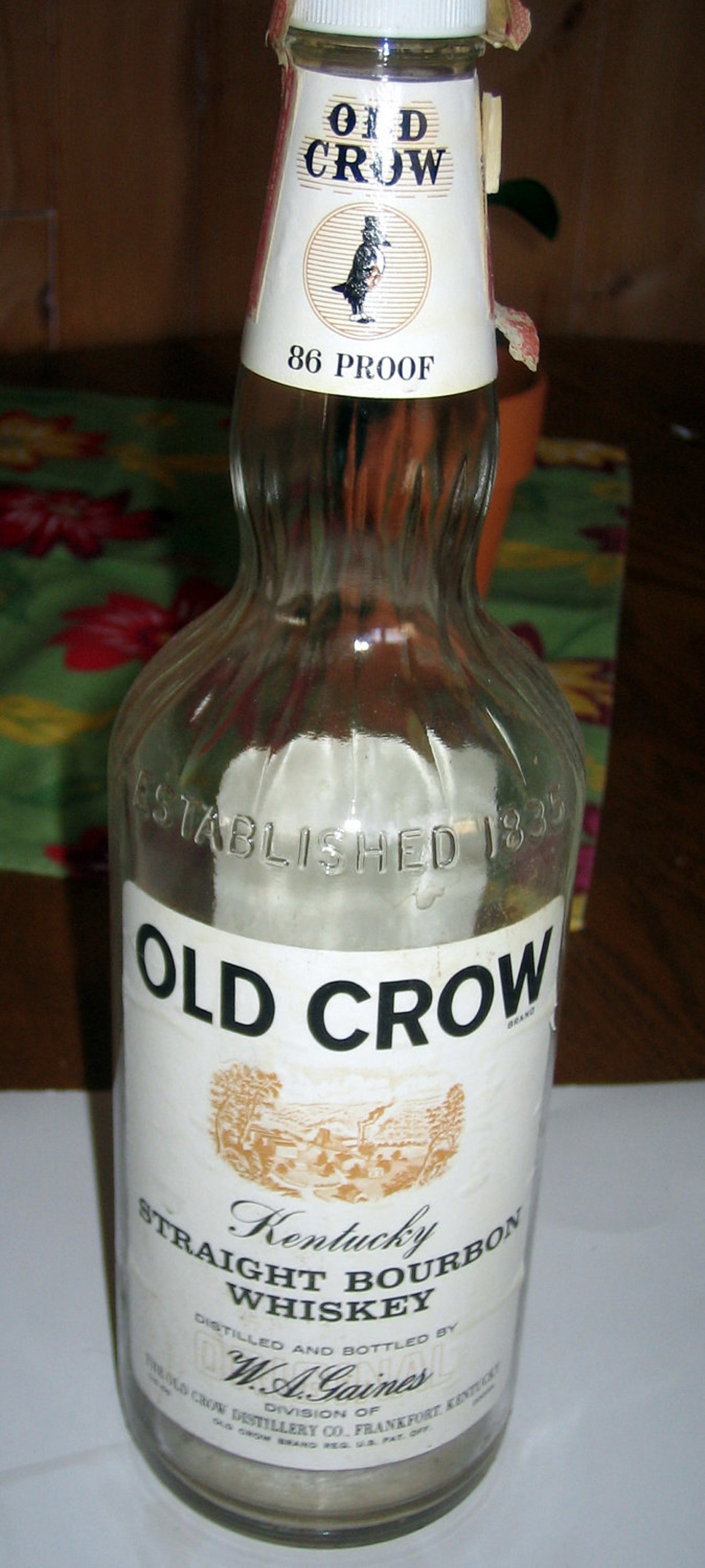 Vintage Old Crow Kentucky Bourbon Whiskey Bottle...Empty Etsy
