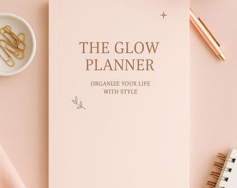 Elegante roze planner – dagelijks, wekelijks, maandelijks (digitale download) Afdrukbaar VS