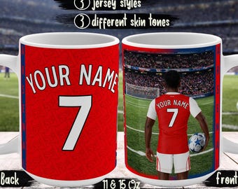 Personalisierte Gunners Fanbecher, benutzerdefinierte Name Gunners Fan Geschenk, Gunners Anhänger Geschenk, Fußball-Liebhaber Geschenk, Custom Gunners Becher