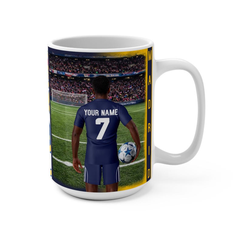 Mug Real Madrid personnalisé, tasse à café Real Madrid personnalisée, cadeau personnalisé Real Madrid pour lui, cadeau fan de football personnalisé image 7