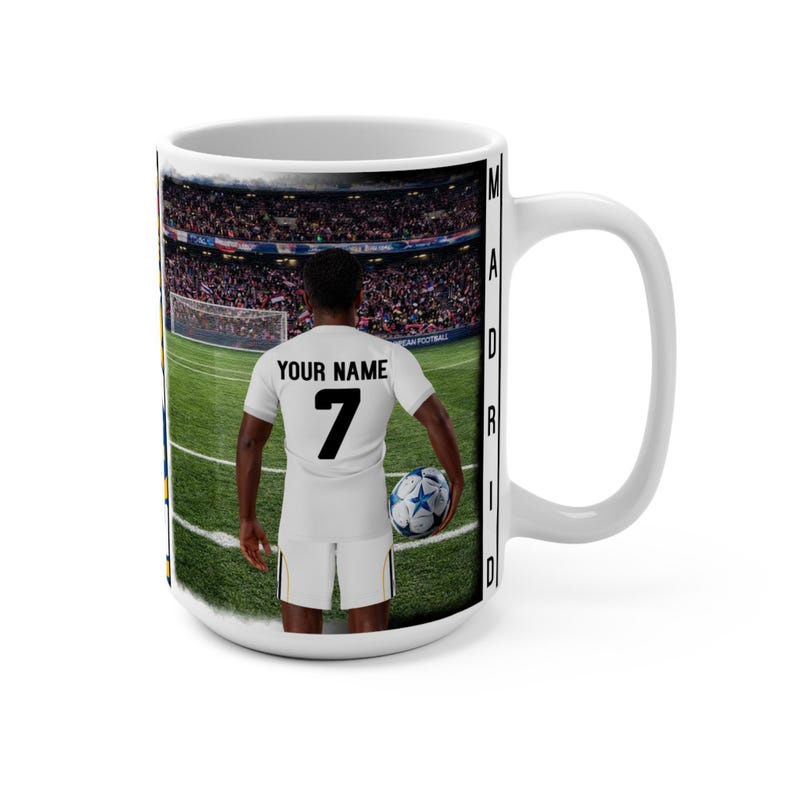 Mug Real Madrid personnalisé, tasse à café Real Madrid personnalisée, cadeau personnalisé Real Madrid pour lui, cadeau fan de football personnalisé image 5