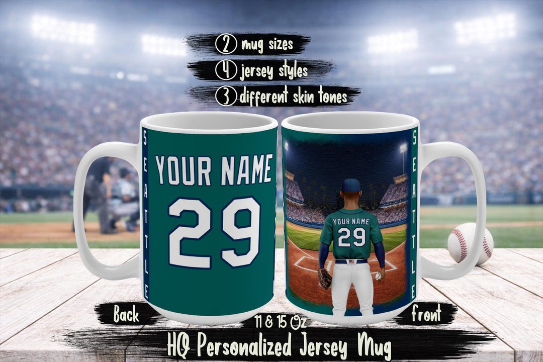 Personalized Seattle Baseball Fan Coffee Mug - Custom Mariners Name ...