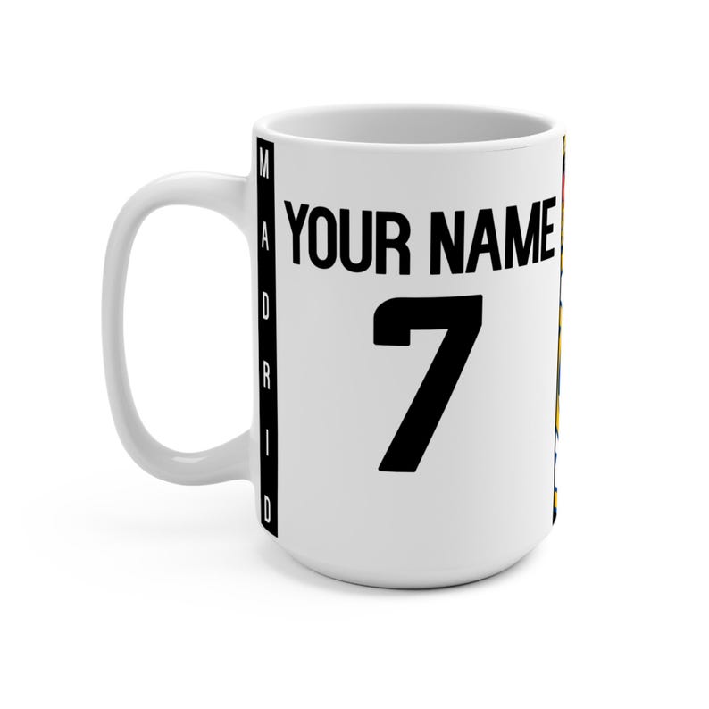Mug Real Madrid personnalisé, tasse à café Real Madrid personnalisée, cadeau personnalisé Real Madrid pour lui, cadeau fan de football personnalisé image 4