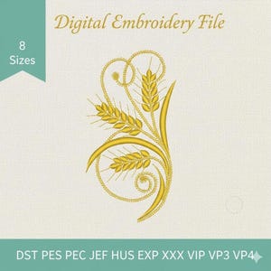 Motif de broderie blé – Fichier numérique de broderie machine