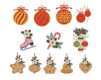 Christmas Embroidery Designs Bundle | Ornaments & Gingerbread