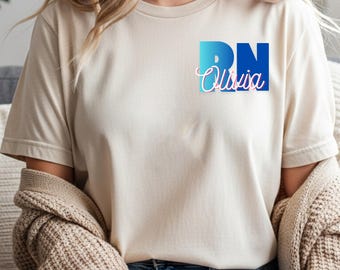 Personalized RN Shirt, Custom Name, Nurse Apparel