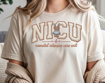 Embroidered NICU Nurse Sweatshirt with Bunny: Nursing School Apparel