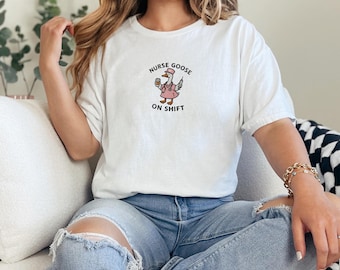 Funny Nurse Goose T-Shirt, ICU RN Gift, Scrub Life Tee