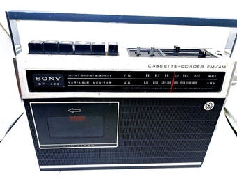 Vintage Sony CF-400 Cassette-Corder | AM/Fm Radio  Read Description. WORKS!