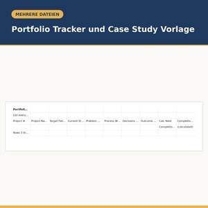 Portfolio Tracker und Case Study Vorlage für die Bewerbungsmappe - Excel und Word