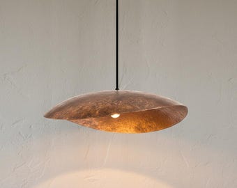 Copper Dome Lamp, Vintage Aged Copper Hanging Lighting ,Dome Kitchen Island Lighting, Hammered Pendant Light Fixture, Rustic Chandelier