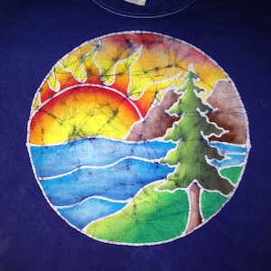 Landscape/ Sun River and Pine Tree