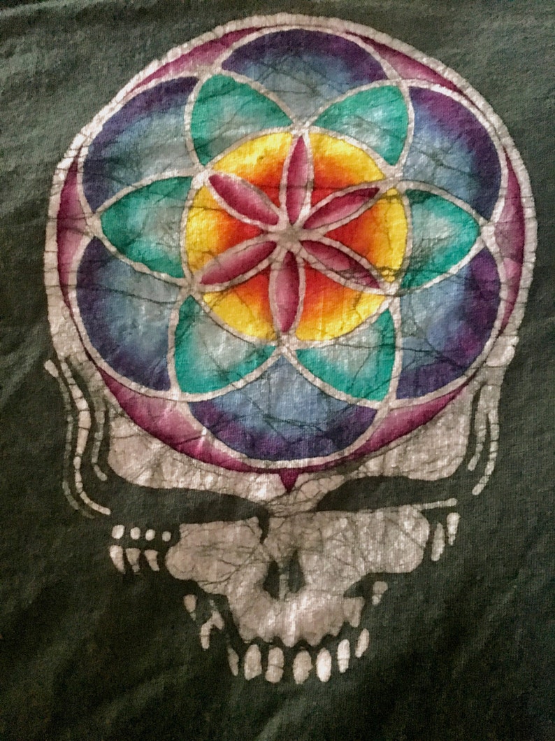 Grateful Dead Steal Your Face Flower of Life Hand Batiked Etsy