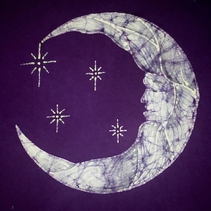 Moon and Stars Hand Batiked Adult Short or long sleeve T-shirt