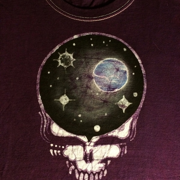 Grateful Dead Space Your Face Hand gebatiktes Kurz- oder Langarm-T-Shirt für Erwachsene