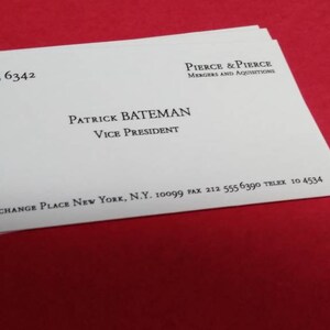 American Psycho - Répliques de cartes de visite Patrick Bateman / reproductions d'accessoires de cinéma (Lot de 8)