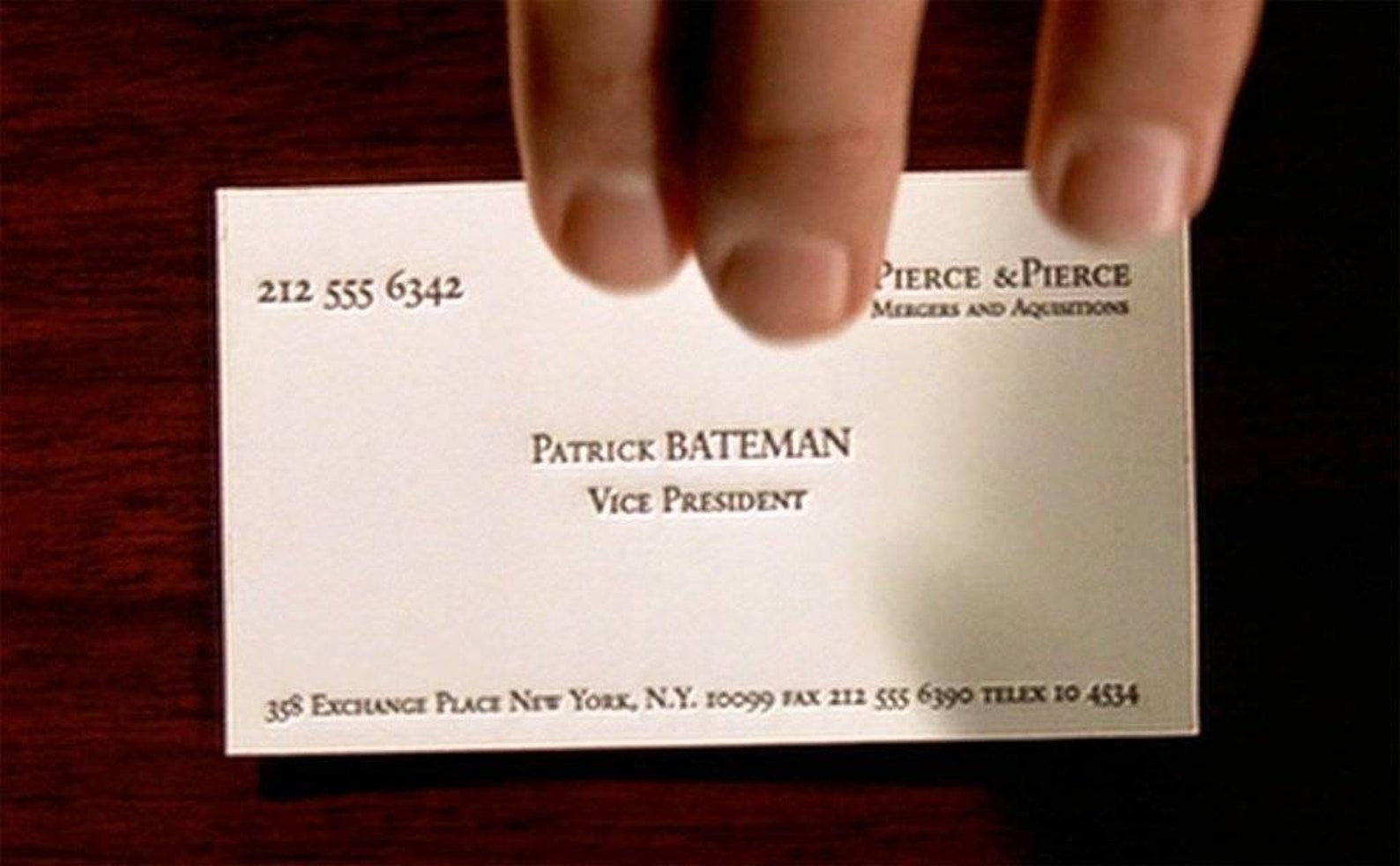 American Psycho Business Card Template