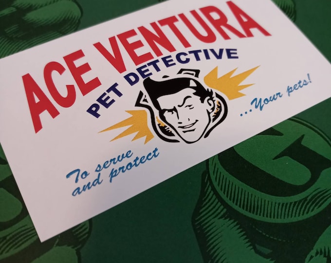 Ace Ventura Pet Detective Business Card Movie Prop Replicas Etsy