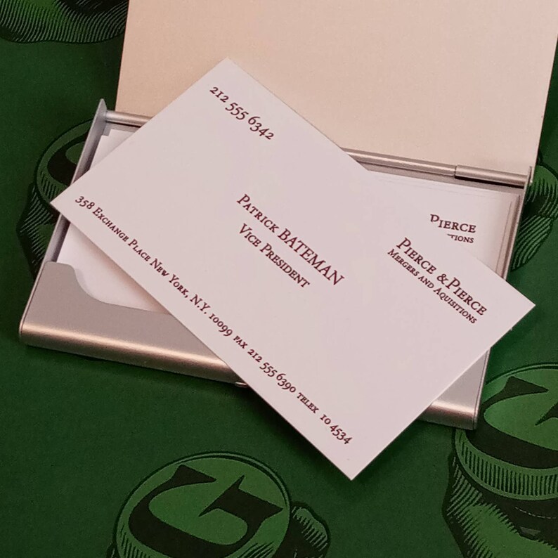 American Psycho Patrick Bateman Business Card Replicas / Etsy