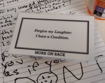 JOKER - "Forgive My Laughter" Condition Disability Card - movie prop replica