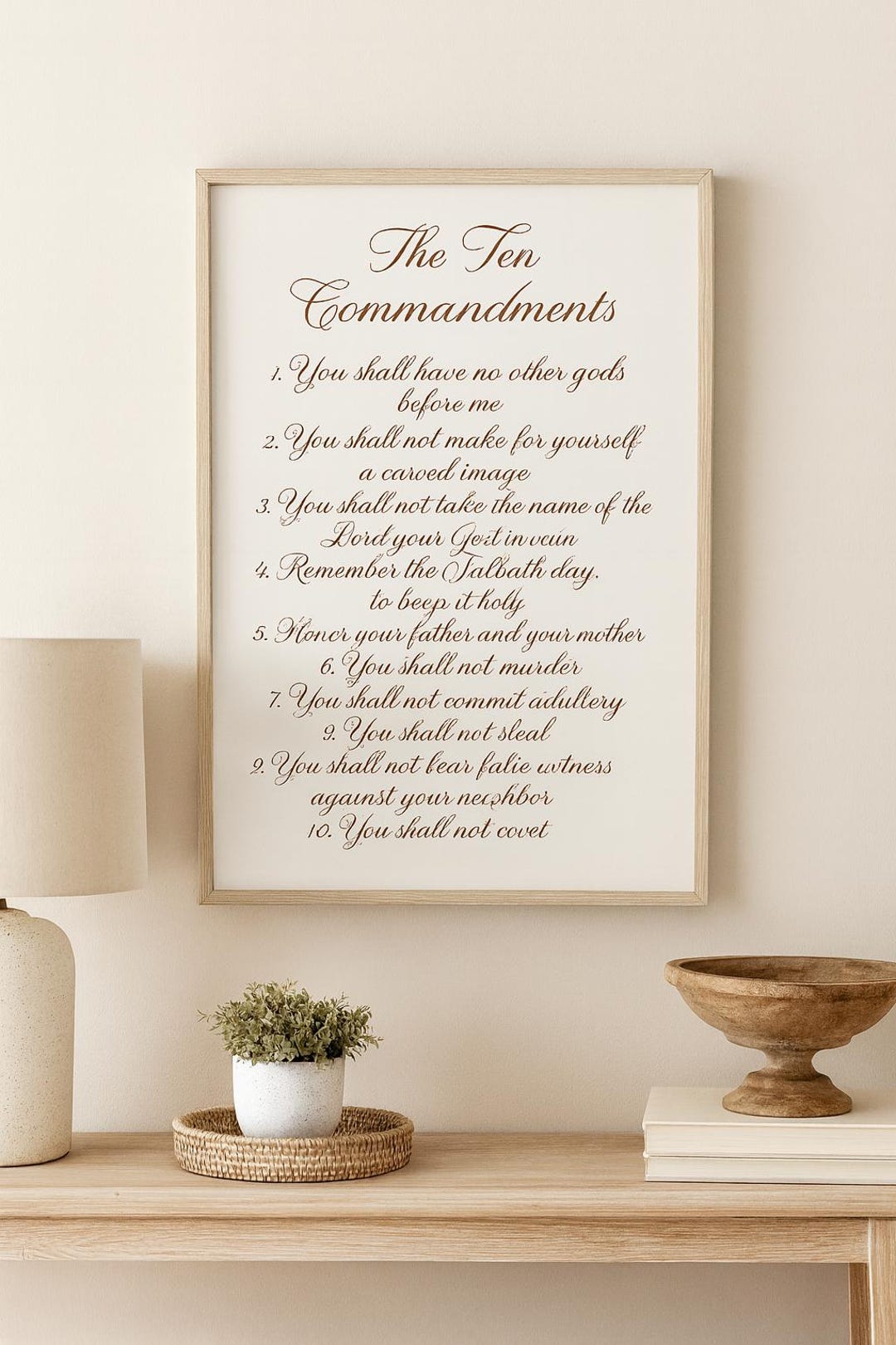 Cursive Ten Commandments Ten Commandments Scripture Art | Elegant Cursive Printable (digital ...