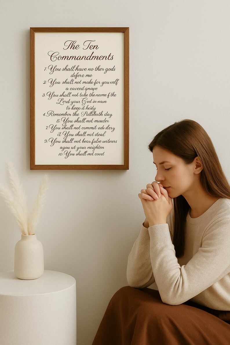 Cursive Ten Commandments Ten Commandments Scripture Art | Elegant Cursive Printable (digital ...
