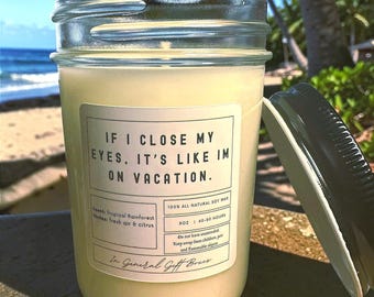 Tropical Rainforest Soy Wax Candle – Vacation Scent, 8oz Mason Jar