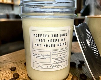 Hazelnut Coffee Candle – 100% Natural Soy Wax, Funny Coffee Lover Gift