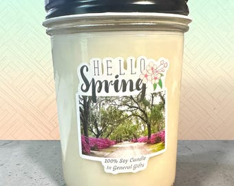 Hello Spring Fresh Cut Flowers Soy Candle – 8oz Natural Wax Floral Home Fragrance