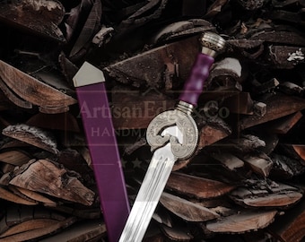 HERUGRIM THEODEN SWORD Damascus steel, King of Rohan sword, Legendary replica sword, Master sword with leather sheath, Damascus sword, Sword