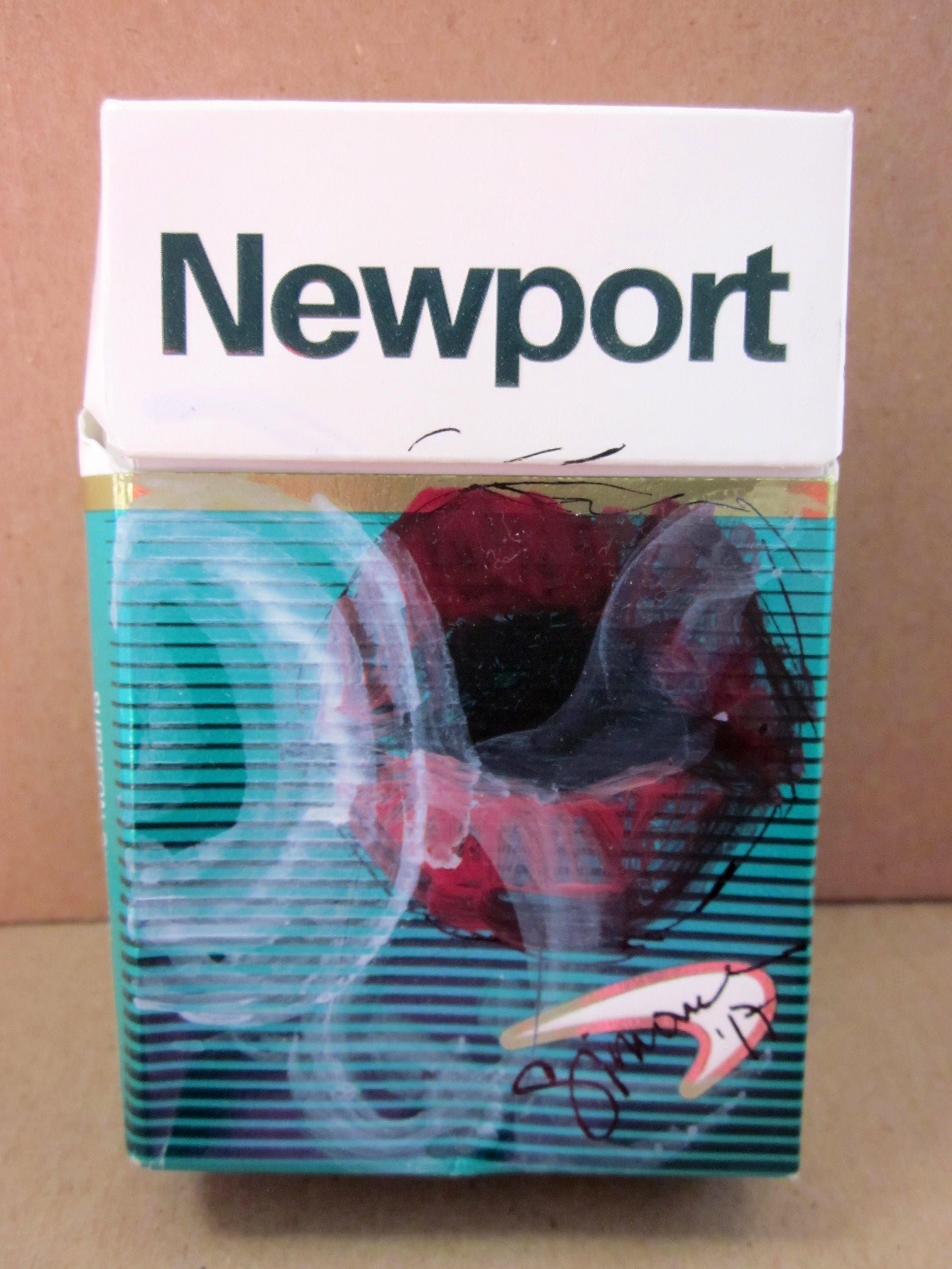 No.6 Smoking Series Acrylic Painting on recycled Cigarette Etsy