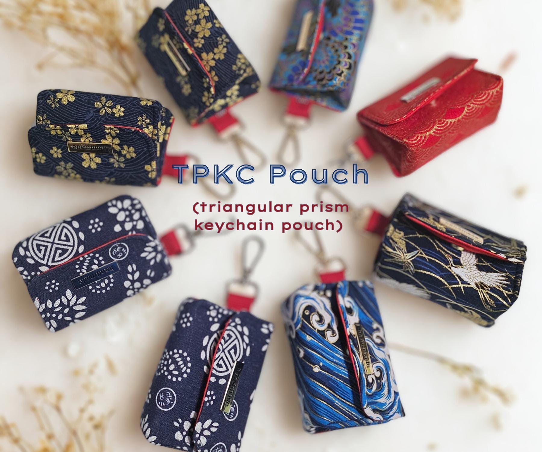 Triangular Keychain Handmade Triangular Keychain Pouch - Etsy