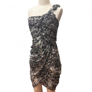 bcbgmaxazria one shoulder faux wrap dress BCBGMAXAZRIA One Shoulder Faux Wrap Dress Surf Blue Women's Sz 0