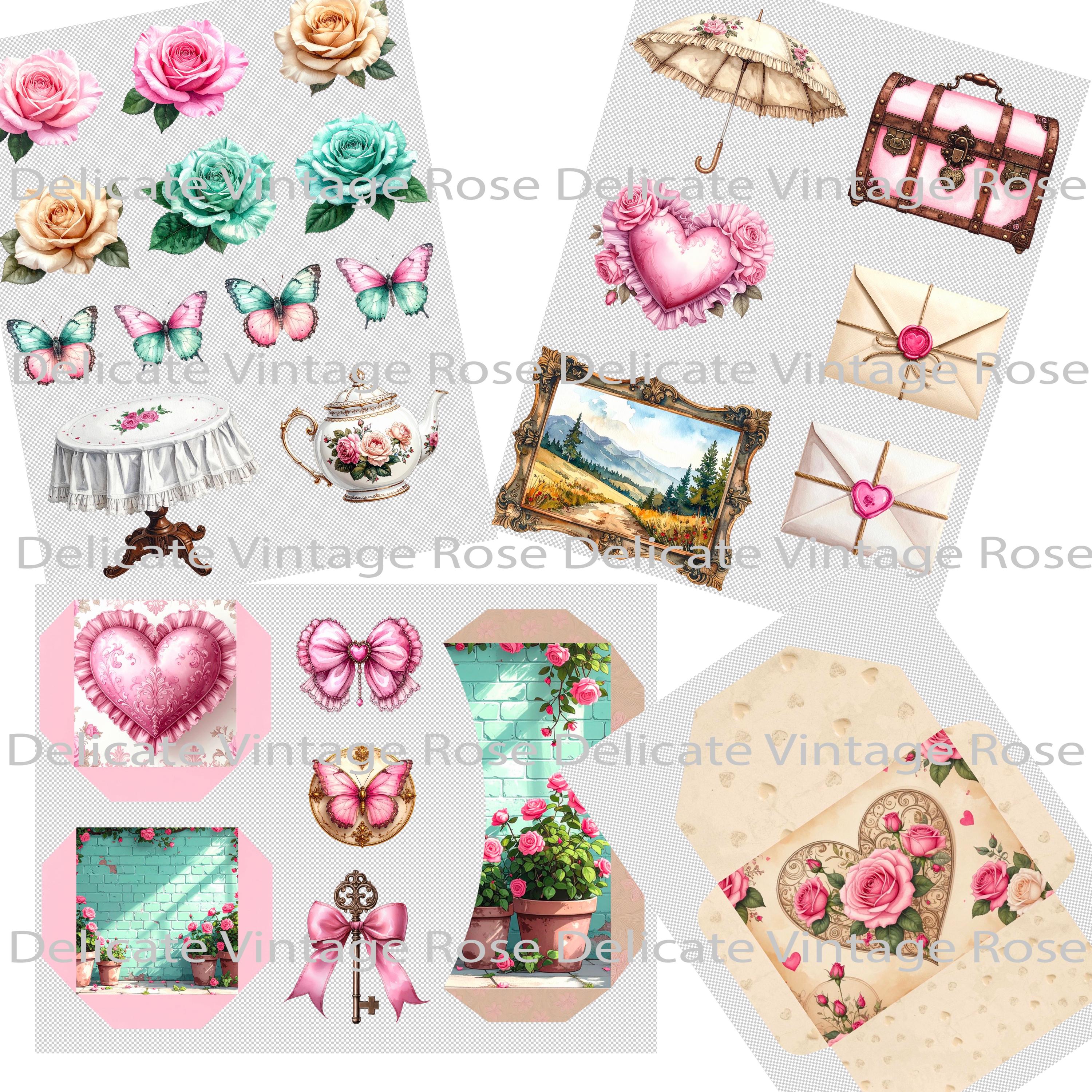 Shabby Chic Ephemera Kit, 14 Pages (PNG Digital Download) - Etsy