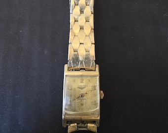 Vintage 1950s Longines Mechanische Panzer Uhr - 10K Gold Filled - Zur Restauration / Teile / Reparatur