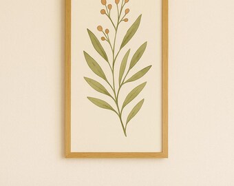 Minimalistische botanische Wand-Kunst-Druck | Moderne Grün Aquarell Illustration | Von der Natur inspiriertes Wohndekor | Digitaler Download