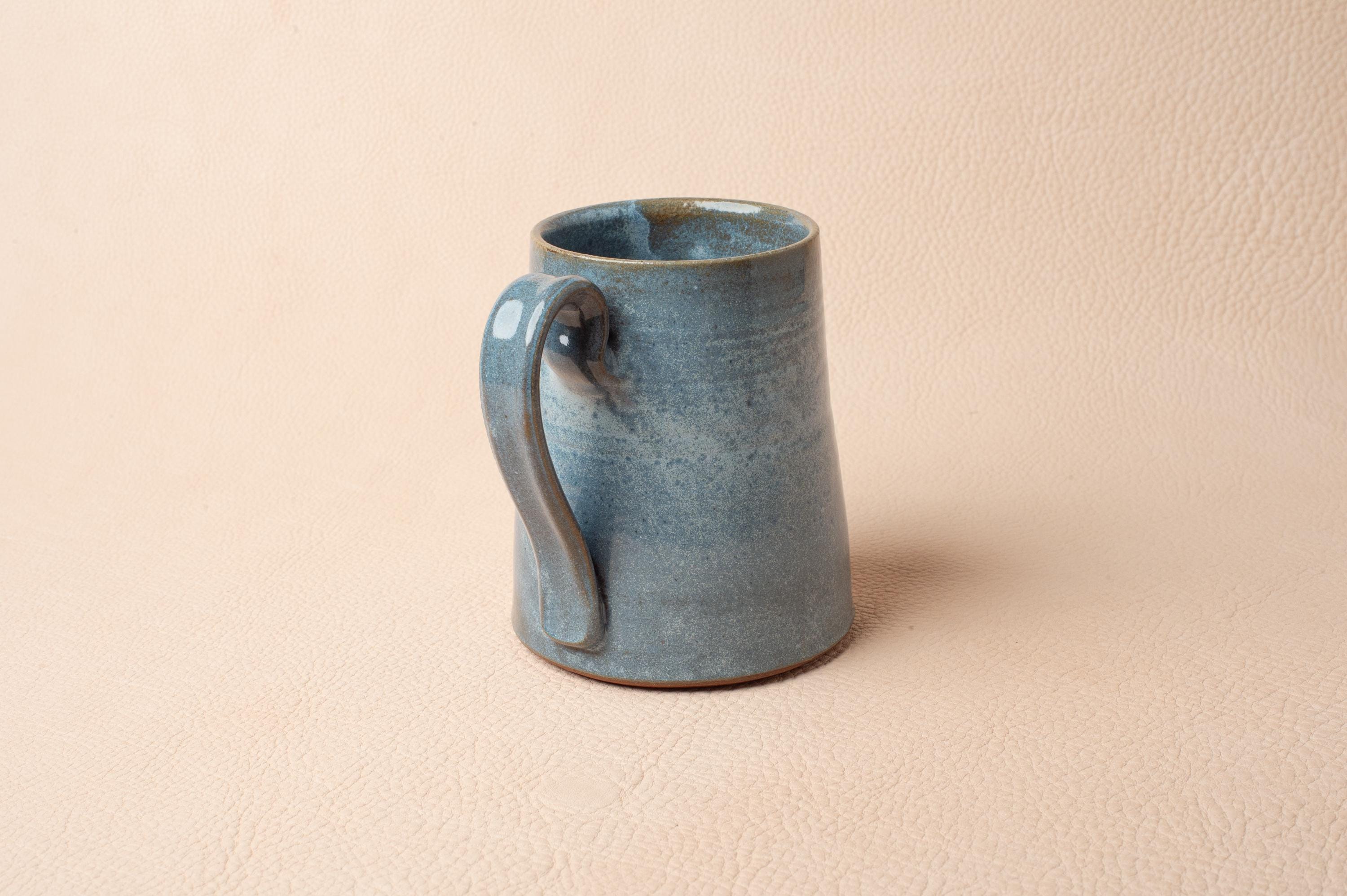 Handmade Stoneware Mug – Chambray Blue Wheel Thrown Pottery Tankard (12 ...