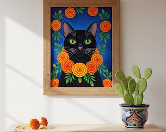 Custom Pet Portrait Mexican Folk Art Style