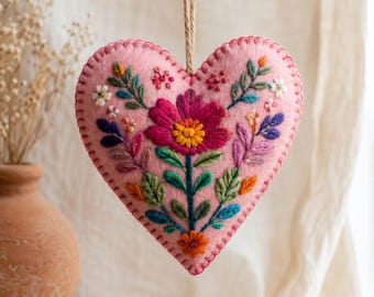 Personalized Mexican Felt Heart Ornament