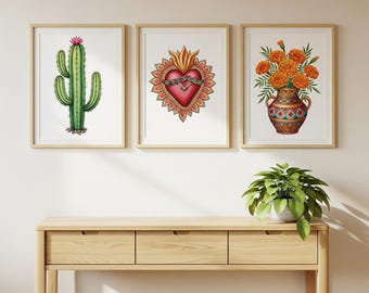 Mexican Folk Art Printable Wall Art (Set of 3)