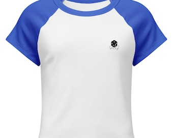 Camiseta de bebé raglán de canalé fino para mujer, varios colores