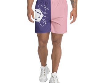 Pink and Purple Two-Block Shorts – WNBA Inspired All-Over Print Unisex Athletic Long Shorts