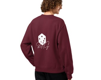 Sudadera oversize de invierno, de tejido grueso, en azul marino, granate y negro vintage.