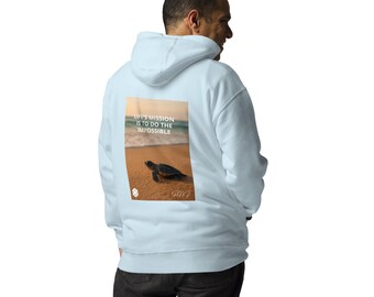 Salvemos a las tortugas – Sudadera unisex – Cómoda mezcla de algodón hilado en anillo y poliéster – La misión de la vida es hacer lo imposible